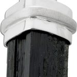 Schörl Edelstein Anhänger Sterlingsilber 925 schwarzer Turmalin