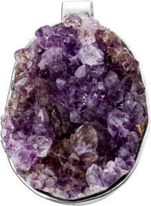 Amethyst Edelsteinanhänger Silber 925 lila Druse Kristallstufe