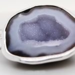 Achat Anhänger Sterlingsilber 925 weiß blaue Druse 60ct Edelstein