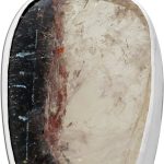 Rutilquarz Anhänger Sterlingsilber 925 weiß schwarzer Edelstein 60ct