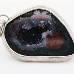 Achat Anhänger Sterlingsilber 925 violette rote Druse 53ct Edelstein