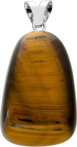 Tigerauge Anhänger Sterlingsilber 925 goldbrauner Edelstein