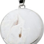 Achat Anhänger Sterlingsilber 925 schneeweiße Edelstein Druse 41ct.
