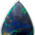 Azurit Edelsteinanhänger Sterlingsilber 925 braun grün blau 70.0ct
