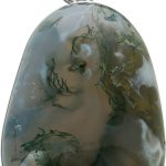 Moosachat Anhänger Sterlingsilber 925 grüner Edelstein 35.5ct