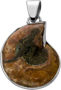 Ammonit Designeranhänger Silber 925 Fossil Edelstein 17.0ct