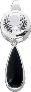 Onyx Anhänger schwarzer Edelstein 12ct Bergkristall 14ct Silber 925