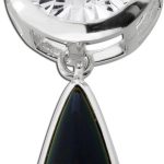 Onyx Anhänger schwarzer Edelstein 12ct Bergkristall 14ct Silber 925