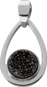 Achat Edelstein Anhänger Silber 925 schwarze Achatdruse 10.3mm