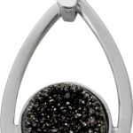 Achat Edelstein Anhänger Silber 925 schwarze Achatdruse 10.3mm