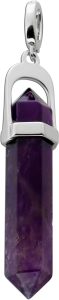 Amethyst Anhänger Silber 925 lila Edelstein Spitze