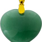 Herz Aventurin Anhänger grüner Edelstein 47.0ct. Silber 925 vergoldet