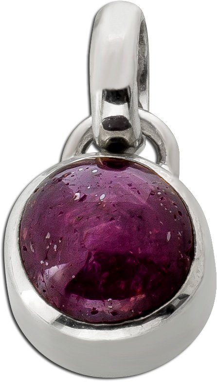 Rubin Anhänger Silber 925 roter Stern Rubin Edelstein 4.0ct.