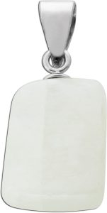 Labradorit Anhänger weiß blauer Edelstein Silber 925