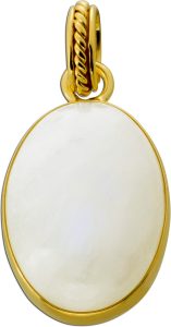 Labradorit Anhänger Silber 925 vergoldet weißer Edelstein 30.9ct