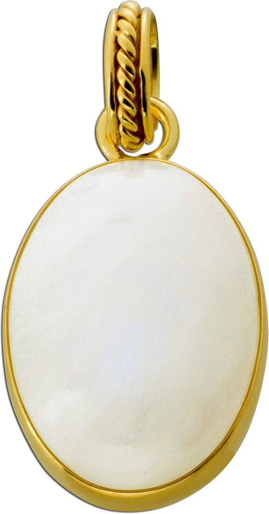 Labradorit Anhänger Silber 925 vergoldet weißer Edelstein 30.9ct