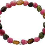 Turmalin Armband Edelstein bunte Rohsteine 6-8mm Silber 925