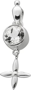 Kreuz Anhänger Silber 925 weißer Topas Edelstein 6.25ct