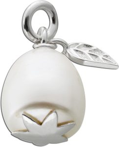 Perl Anhänger Silber 925 Mabe Perle 15x12mm Blattanhänger