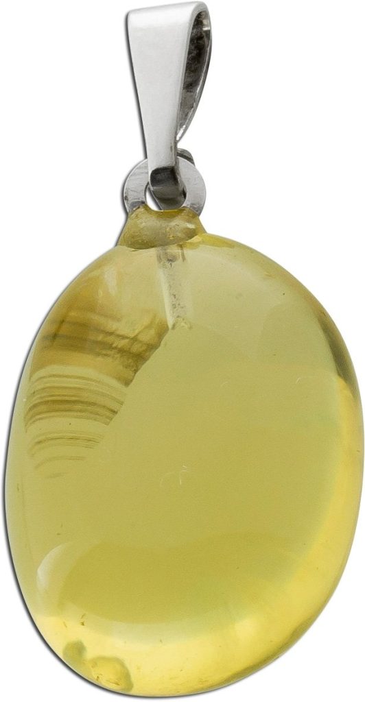 Limonenquarz Anhänger Silber 925 hellgelber Edelstein 14.58ct.