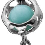 Bernstein Anhänger Silber 925 Amazonit Omzeichen Rudrakshanuss