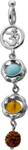 Bernstein Anhänger Silber 925 Amazonit Omzeichen Rudrakshanuss