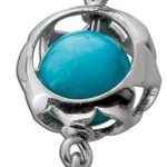 Larimar Anhänger Silber 925 Bergkristall Omzeichen Rudrakshanuss
