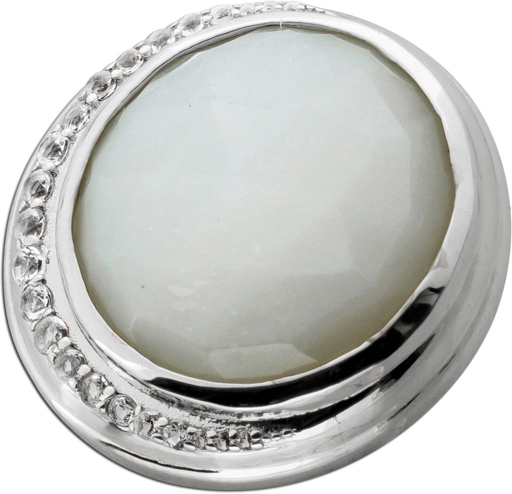 Mondstein Anhänger Silber 925 weißer Mondstein 15ct. Edelstein Topase