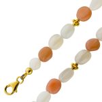 Mondstein Armband Gelbgold vergoldet bunte Nuggets 7-9mm