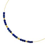 Lapislazuli Halsreif Gelbgold vergoldet tiefblaue Natur Edelsteine 16.16ct