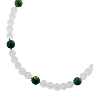 Andenopal Bergkristall Kette vergoldet natürliche Edelsteine