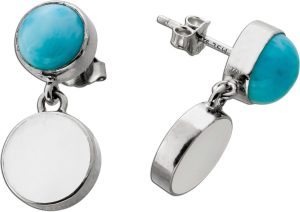 Larimar Ohrhänger Silber 925 Natur Edelsteine Perlmutt