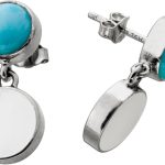 Larimar Ohrhänger Silber 925 Natur Edelsteine Perlmutt