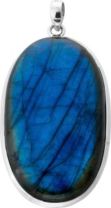Labradorit Anhänger Silber 925 blauer Edelstein 100ct