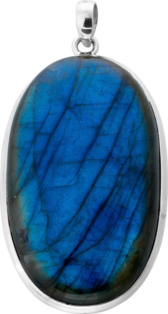 Labradorit Anhänger Silber 925 blauer Edelstein 100ct