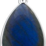 Labradorit Anhänger Silber 925 blauer Tropfen Edelstein 30ct