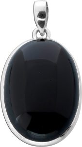 Onyx Anhänger Silber 925 schwarzer Edelstein 25ct