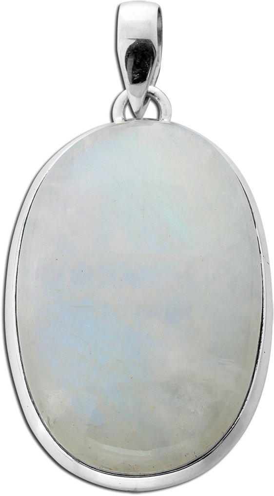 Mondstein Anhäger Silber 925 Regenbogen Edelstein 30ct