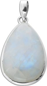 Mondstein Anhänger Silber 925 Regenbogen Edelstein 25ct