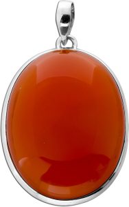 Karneol Anhänger Silber 925 orange roter Edelstein 45ct