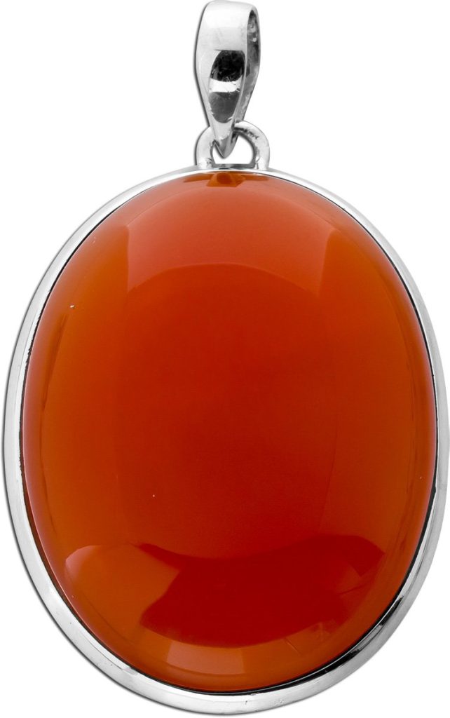 Karneol Anhänger Silber 925 orange roter Edelstein 45ct
