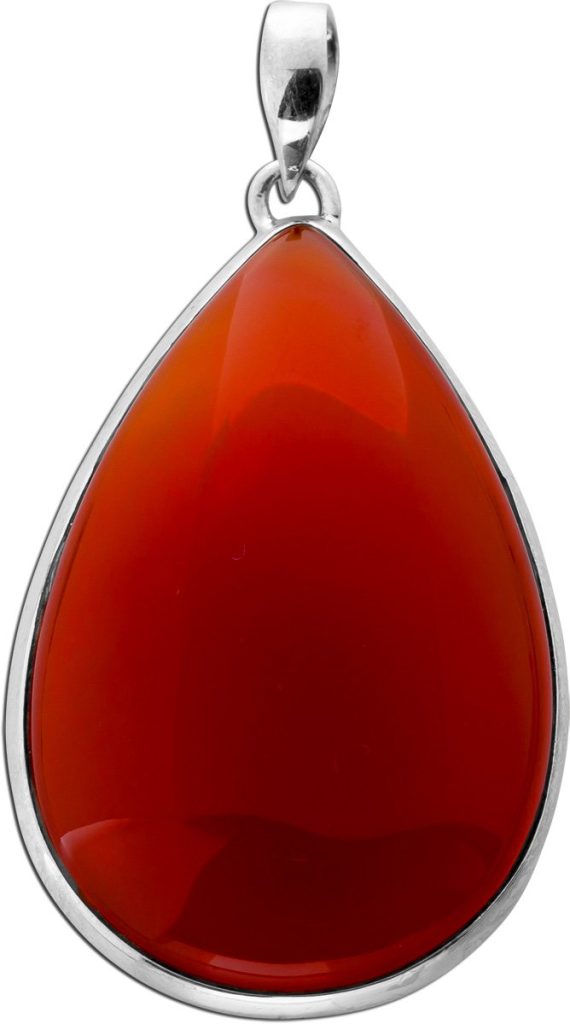 Carneol Anhänger Silber 925 orange roter Edelstein 35ct