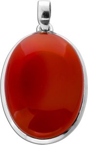Carneol Anhänger Silber 925 orange roter Edelstein 45ct