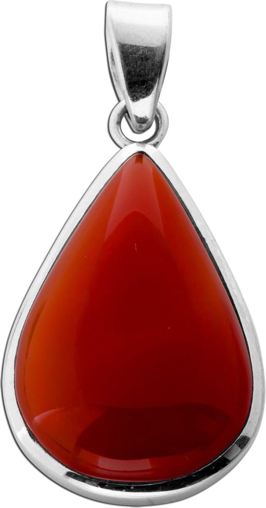 Carneol Anhänger Silber 925 orange roter Edelstein 25ct