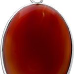 Carneol Anhänger Silber 925 orange roter Edelstein 55ct