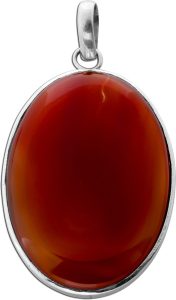 Carneol Anhänger Silber 925 orange roter Edelstein 55ct