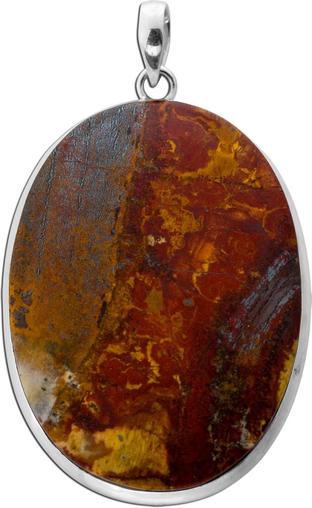 Marra Mamba Tigerauge Anhänger Silber 925 braun goldener Edelstein 70ct