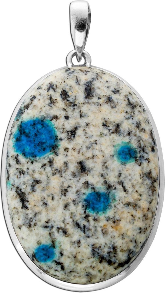 Jaspis Granat Azurit Anhänger Silber 925 weiß schwarzer Edelstein 45ct