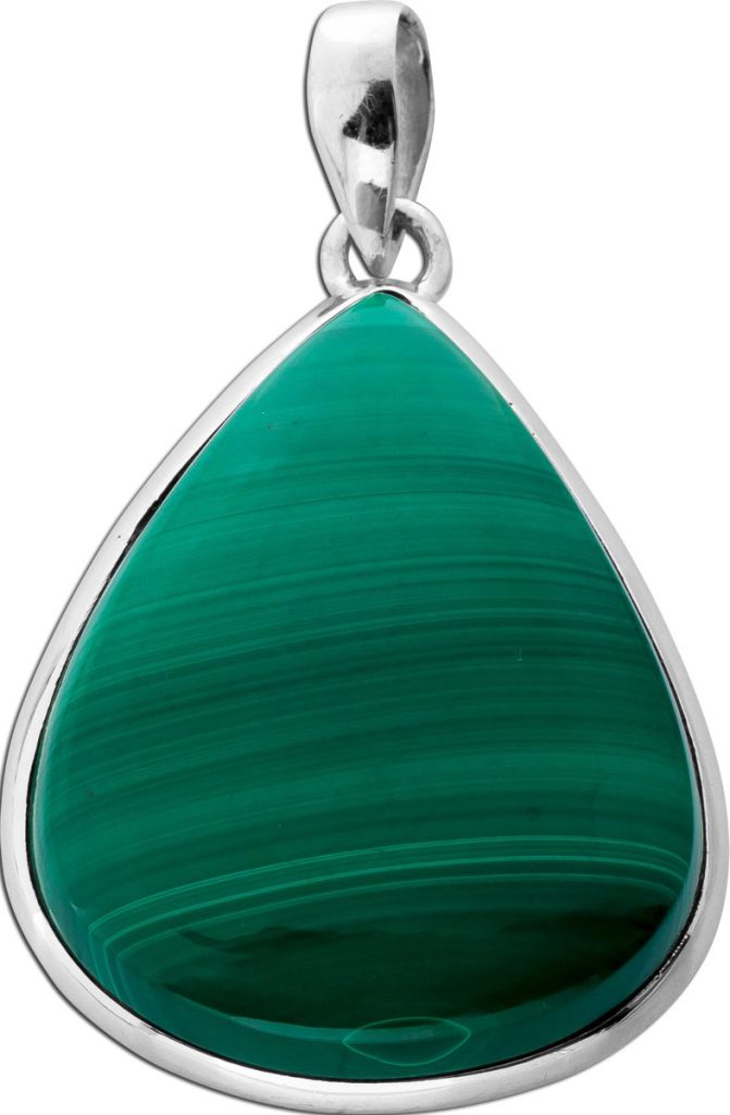Malachit Anhänger Silber 925 grüner Edelstein 35ct