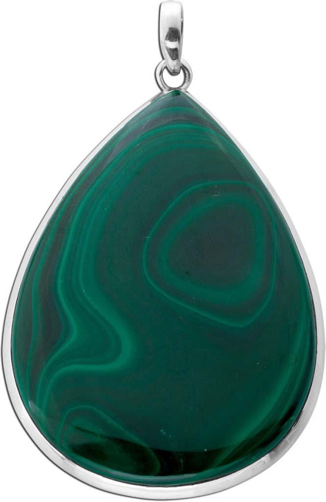 Malachit Anhänger Silber 925 grüner Edelstein 130ct